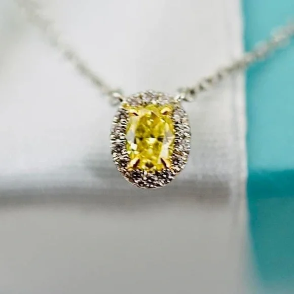 Sold ♥️Authentic Tiffany soleste fancy yellow Diamond.♥️ - Picture 3 of 14